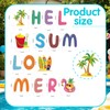 Hello Summer Banner,Summer Party Decorations with Flamingo Pattern Summer Garland