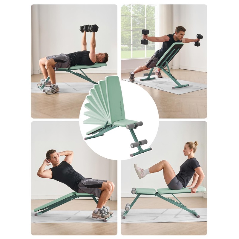 SPORTSOUL 880LB Weight Bench, 8-Position Backrest Adjustable Workout Bench
