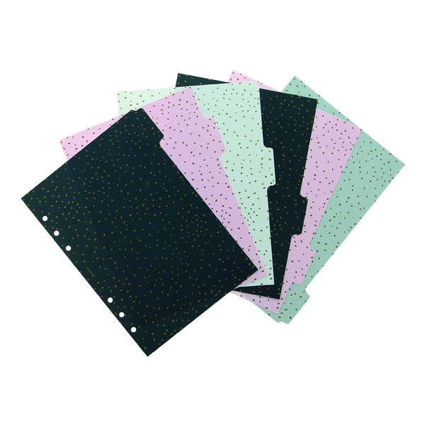 Filofax Organizer Accessory, A5 Size, Confetti Collection, Dividers with Tabs,