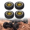 NIZUUONE 4-Piece RC Car Tyres Gold Star Shape 12 Hole