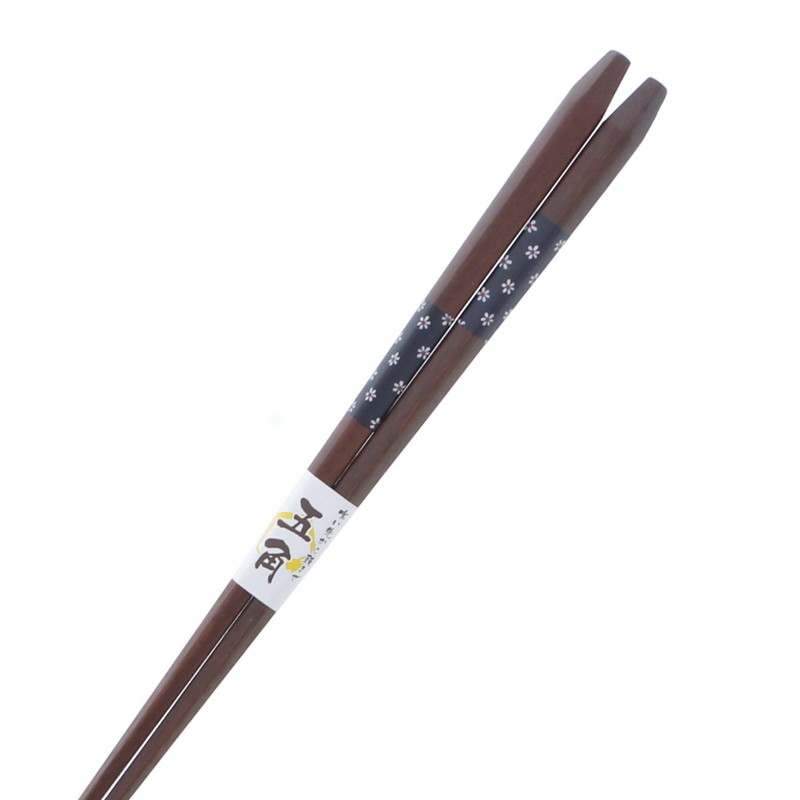 Ishida Pentagonal Margaret Wooden (Natural Wood) Blue Chopsticks 11.0 inches
