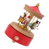 Christmas Music Box Wood Carousel Delicate Clockwork Musical Box Decoration