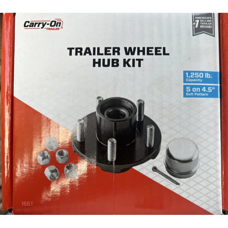 Carry-On Trailer 5-Bolt Hub Assembly with 1-1/16-In Bearings 1,250lb Weight