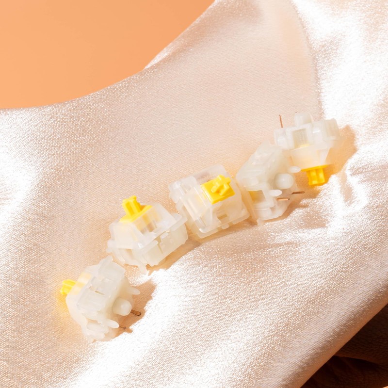 GATERON Milky Yellow Pro Keyboard Switches, KS-3X1 Single Layer Pins