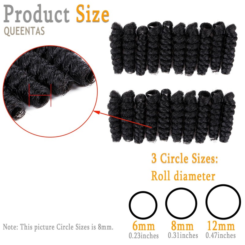QUEENTAS 3 Packs 10 inch Short Crochet Hair for Black