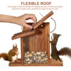 Squirrel Feeder, Wooden Hanging Feeding Station with 2 Entrances and