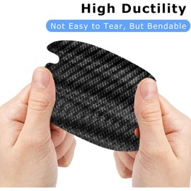 Juego de 16 protectores para manijas de puerta de coche, fibra de carbono negra, accesorios exteriores para la mayoría de manijas de coche