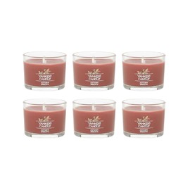 Yankee Candle Signature Votive Mini Candle Jar, Autumn Wreath Scent, Natural Soy Wax Blend Candle with Natural Fiber Wick, 1.3 OZ Glass Jar (Pack of 6)