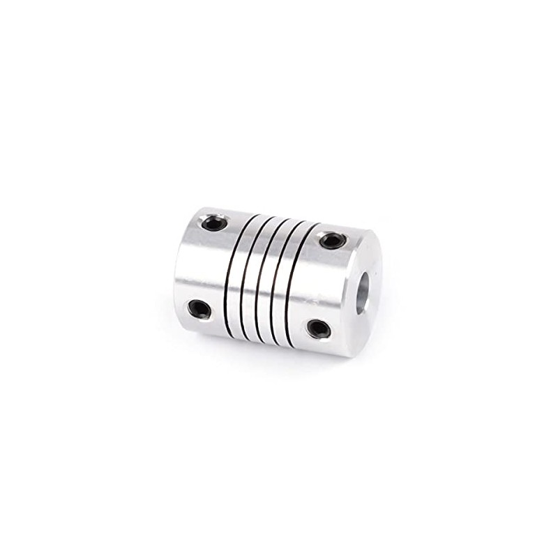 4pcs Aluminum Alloy Flexible Coupler Silver 3mm to 5mm Shaft