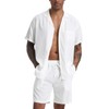 RPOVIG - Camisas de lino para hombre, conjunto de 2