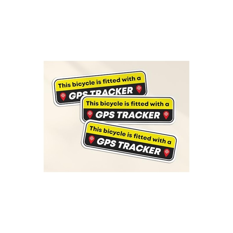 3 x Bike Fitted with GPS Tracker Vinyl Stickers -