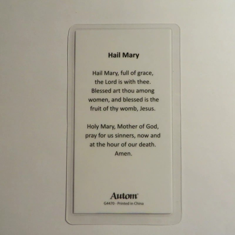 Mini Saints Hail Mary - Laminated Holy Card