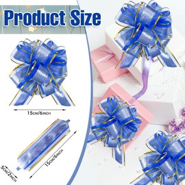 20 Pieces Pull Bow Gift Wrapping Pull Bow Ribbon Pull Bows for Birthday Christmas Wedding Baskets Valentine's Day Gift Boxes Bows(Blue)
