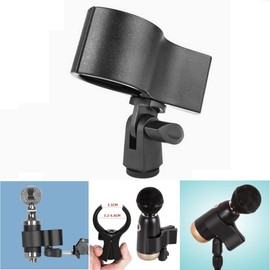 Microphone Clip, Universal Large Microphone Clip Clamp Holder with 3/8 Adapter For 3.2-6.8CM Mic