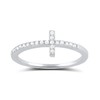 SILVERCLOSEOUT Rhodium Plated Sterling Silver Thin Womens Cz Cubic Zirconia