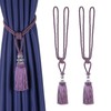 BEL AVENIR 2 Pack Curtain Tiebacks Hand-Woven Crystal Holdbacks Home