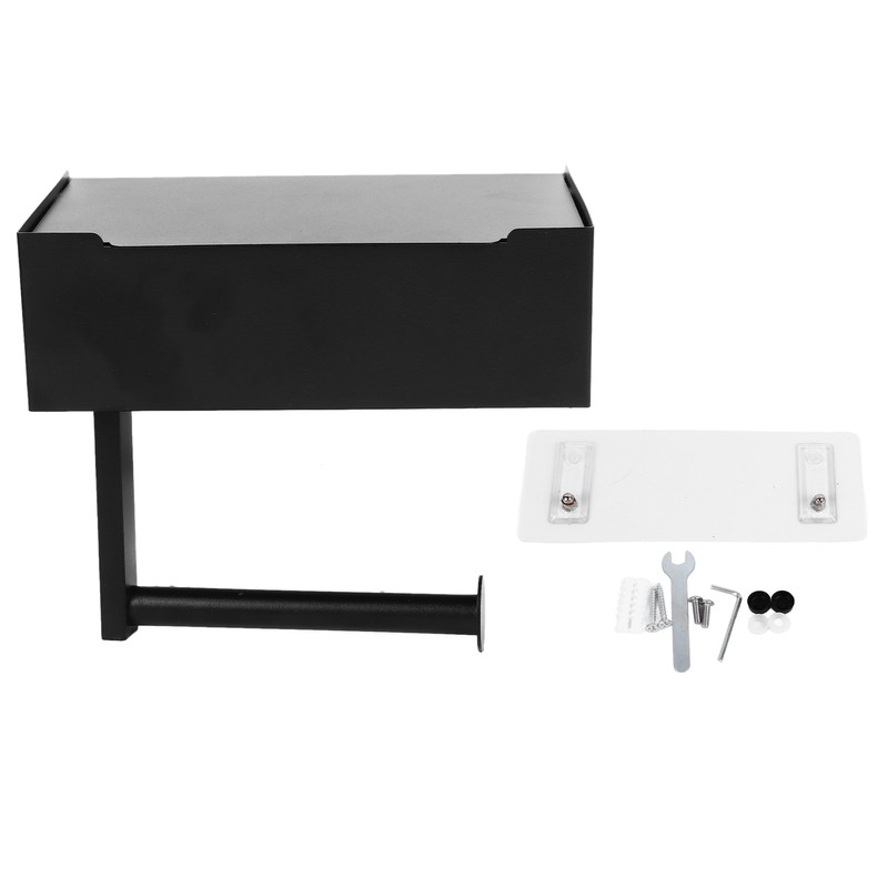 Toilet Tissue Holder Box Stainless Steel Black Wall Mounted Toilet