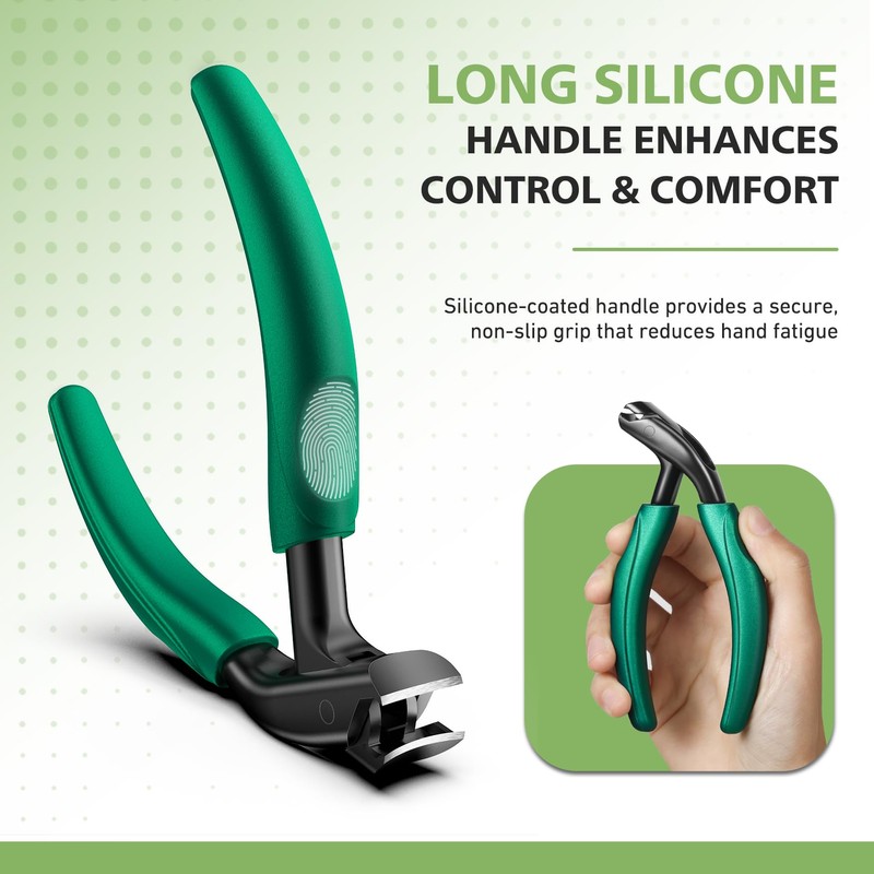 BALUCA Curved Head Toenail Clippers for Seniors for Thick Toenails,