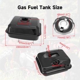 FVRITO Gas Fuel Tank Kit for GX140 GX160 GX200 Hemi Predator 212cc 196cc 6.5HP Clone Engine Coleman CT200U CT200U-EX BT200X KT196 Massimo Baja Warrior Heat MB200 Mini Bike Go Kart Replacement Parts