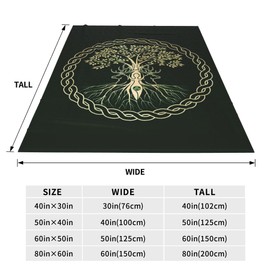 Yule Christmas Tree Pagan Deer Yuletide Wicca Celtic Ritual Norse Nordic Viking Goddess Wiccan Wicca Full Fleece Throw Cloak Wearable Blanket Flannel Comforter Quilt Bedding Plush Soft Cozy