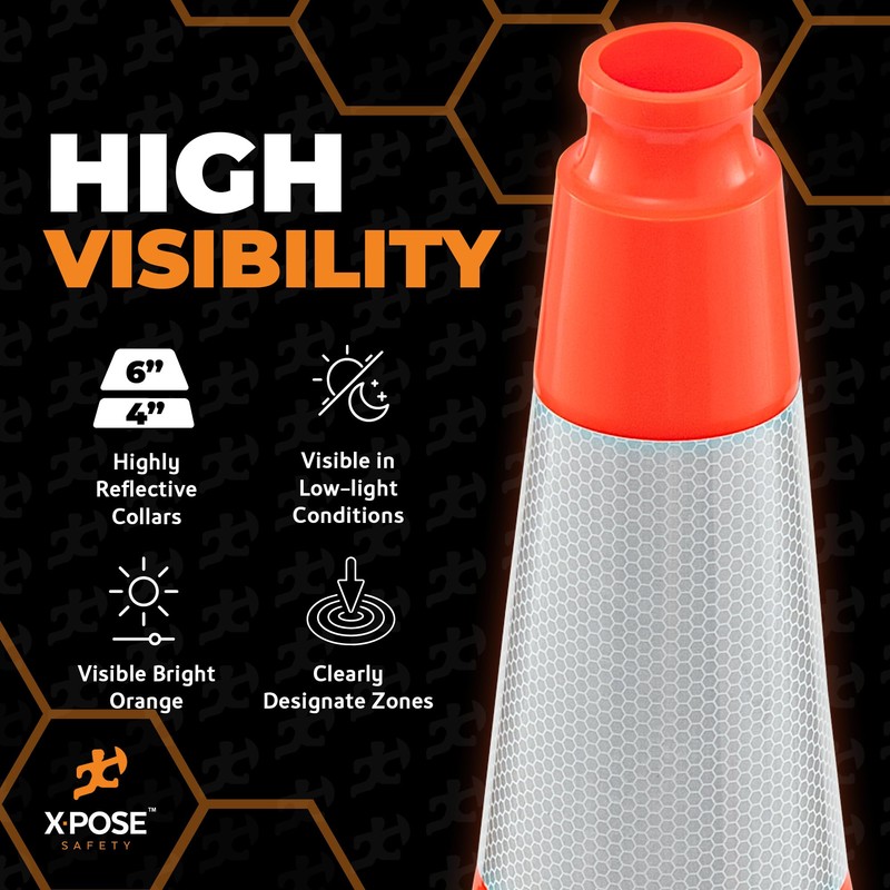 Xpose Safety 28 Inch Orange Slim Line Traffic Cones
