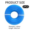 Pack of 2 Grass Trimmer Line, Round Mowing Line, 1.6