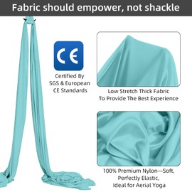 Aerial Silks, Low Stretch Nylon Aerial Fabric (15 Yards), Thick Aerial Yoga Silk For Home Gymnastics (Only Aerial Fabric No Hardware)