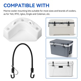 KEYDINHT Boat Marine Cooler Mounting Kit Fit for Yeti, Igloo, Engle, Coleman, Keywest Most Coolers, Boat Marine Cooler Tie Down Straps Kit to Prevent Sliding & Securing Cooler/Tackle Boxes/Ice Chest