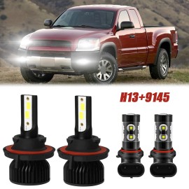 SHENKENUO 4X Combo LED Headlight HI/LO + Fog Light Bulbs For Mitsubishi Raider 2006-2009