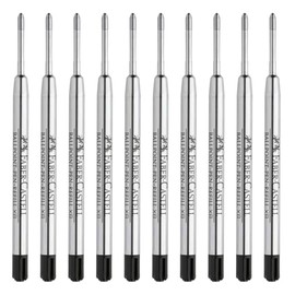 FABER-CASTELL 205270 Ballpoint Pen Refill XB, 10 Large Refills, Indelible, Ink Colour Black