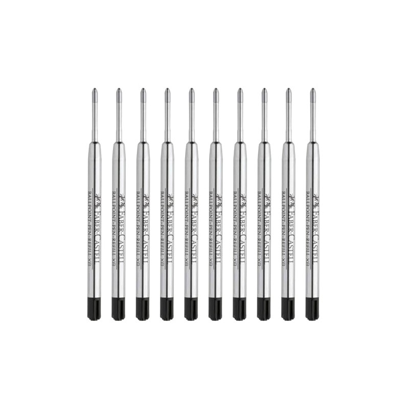 FABER-CASTELL 205270 Ballpoint Pen Refill XB, 10 Large Refills, Indelible,