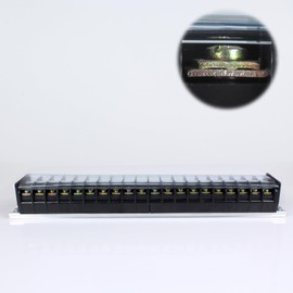 DIANQI 1Pack Terminal Block, 30A 20 Positions Dual Row Screw Terminal Strip Block with Cover（TD3020 1PC）