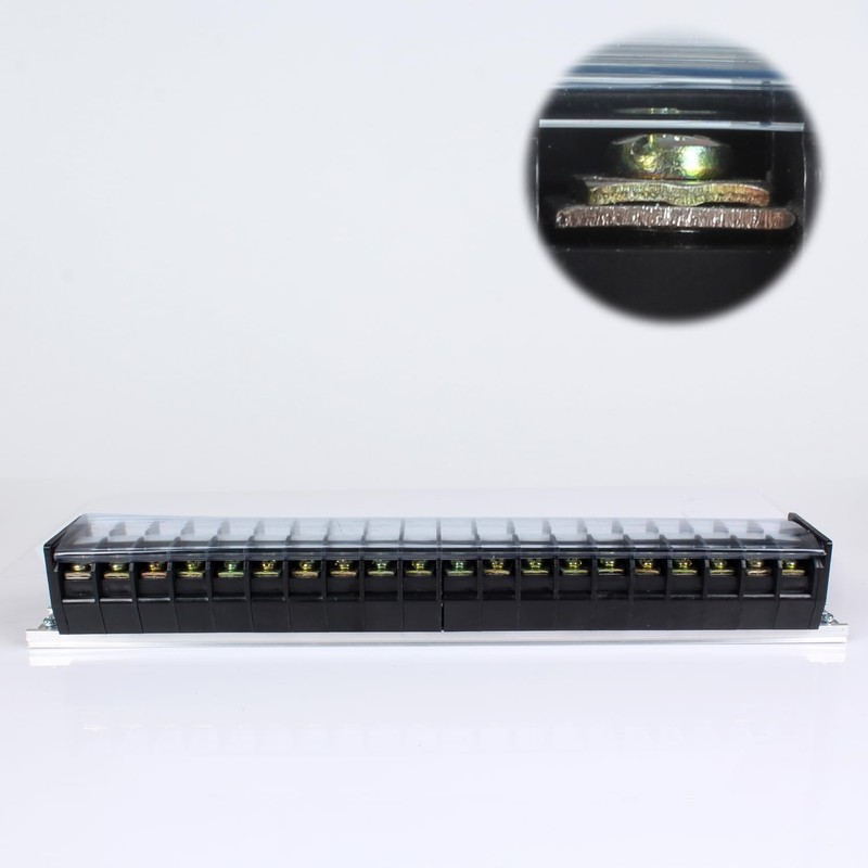 DIANQI 1Pack Terminal Block, 30A 20 Positions Dual Row Screw