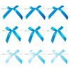 Craftdady 30Pcs Twist Tie Bows Deep Sky Blue Polyester Satin