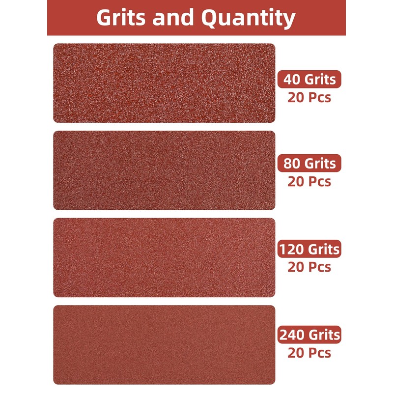 115mm Hook and Loop Sanding Discs 40/80/120/240 Grit Sandpaper Sheet,