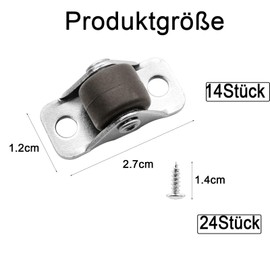 Pack of 12 Castors for Furniture and Heavy Duty Castors, Furniture Castors, Small Rubber Castors for Furniture, Quiet Swivel Mini Castors for Cabinets, Tool Boxes, DIY Projects and Small Appliances