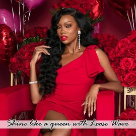 MEIMEI 250 Density Wear and Go Glueless Wigs Human Hair Pre Cut Bleached Knots Loose Wave 5x5 HD Lace Closure Wigs Human Hair Pre Plucked, No Synthetic Blend No Tangle No Shedding Triple Lifespan 3X