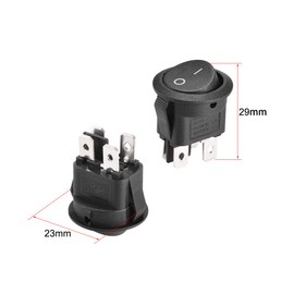 sourcing map Round 4-Pin Boat Rocker Switch On/Off AC 250V/6A 125V/10A
