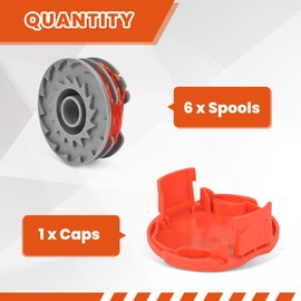 Flaveano Strimmer Wire for Flymo Grass Trimmer, 6 Strimmer Spools and 1 Cover