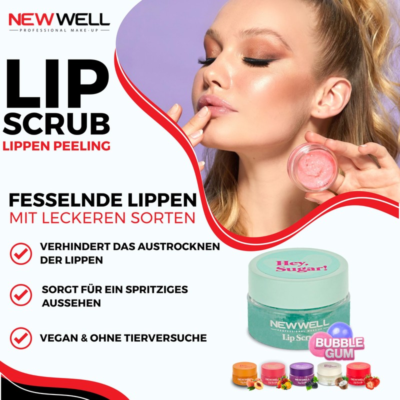 NEW WELL Lip Scrub Lip Scrub - Intensive Moisture, Vegan,