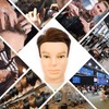 DIRUISI Cabeza de maniquí masculino con cabello 100% humano