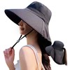 Sun Hat Women with Flap Ponytail Hole, Fishing Hat Rollable