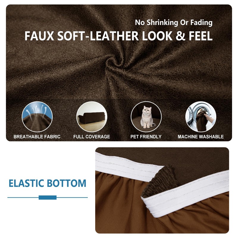 Pfrstuv Sectional Couch Covers, Leather Look Sofa Cover L Shape
