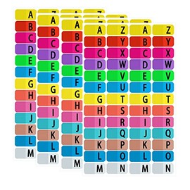 YOUOK Alphabet Index Stickers Labels, A-Z Tab Dividers for 3 Ring Binders, Alphabet Tabs Table of Contents Index Dividers for Notebook File Page Address Book Folder (208 Pcs)