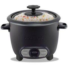Courant Rice Cooker 8-Cup (Cooked), Removable Non-Stick Bowl, One Touch Rice Cooker, White