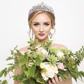 Chanaco Silver Tiara for Women Princess, Girls Bridal Headband for Wedding, Crystal Queen Crown for Birthday Prom Halloween