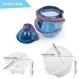 Anlan-angel Snake Egg Resin Molds, Egg Jar Silicone Resin Epoxy Mold with Lid and 3D Snake, Lifelike Snake Egg Silicone Mold for Epoxy Resin, DIY Crafts Animal Casting Mould