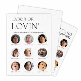 Labor Or Lovin Game Kits For Baby Shower - Minimalism Pearl White - 30 Fill In The Blank Advice Cards Each Set, Gender Reveal, Gender Neutral，Party Favor & Decor - A12