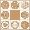 HJACS 8 Pcs Sacred Geometry Stencils Painting Reusable 8×8Inch Metatron's