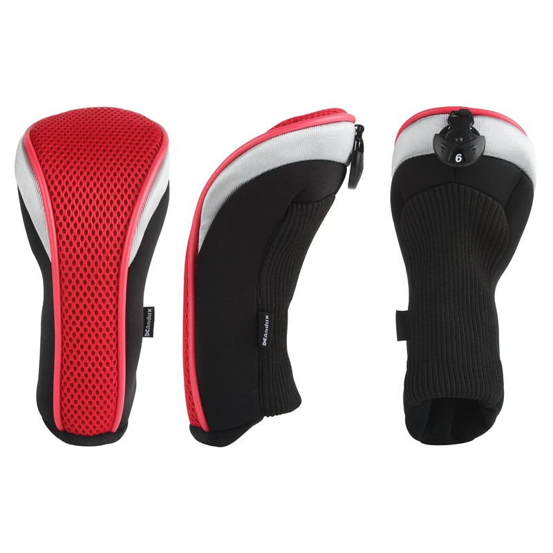 Andux Golf Hybrid Club Headcovers with Interchangeable Number Tags (Set